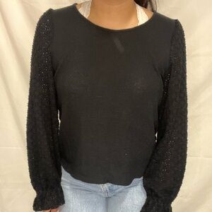 Madewell black colored Jersey‎ long lace sleeve shirt size M